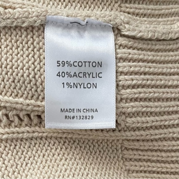 Majorelle Cream Landau Cropped Long Sleeve Asymmetrical Sweater - Picture 7 of 7